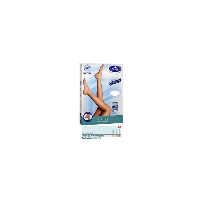 Sauber collant open toe maglia liscia 70 den colore neutro beige taglia 2 linea classica Sauber collant open toe maglia liscia 70 den colore neutro beige taglia 2 linea classica