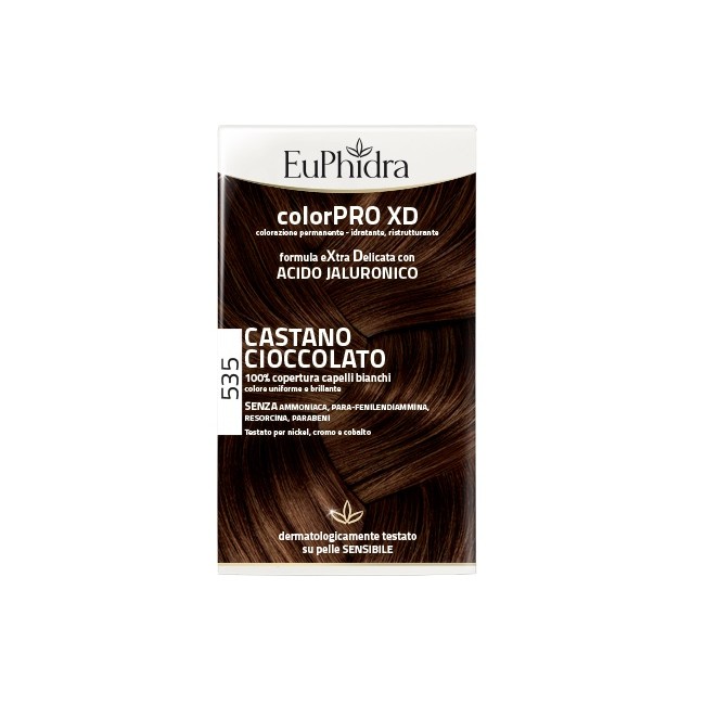 Zeta Farmaceutici Euphidra Colorpro Xd 535 Castano Cioccolato Gel Colorante Capelli In Flacone + Attivante + Balsamo + Guanti