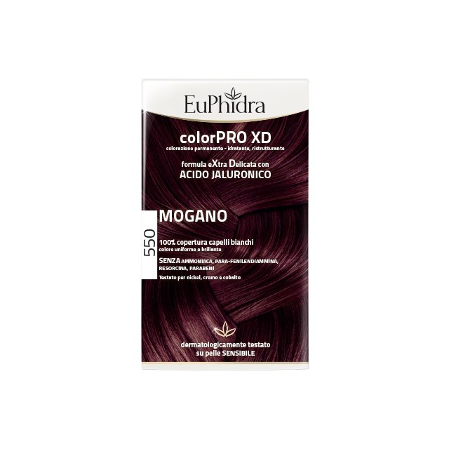 Zeta Farmaceutici Euphidra Colorpro Xd 550 Mogano Gel Colorante Capelli In Flacone + Attivante + Balsamo + Guanti