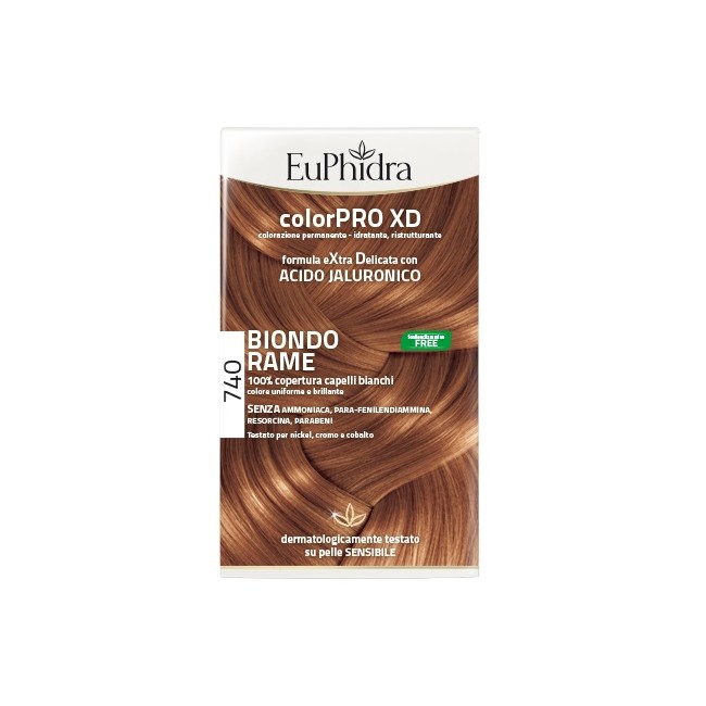 Zeta Farmaceutici Euphidra Colorpro Xd 740 Biondo Rame Gel Colorante Capelli In Flacone + Attivante + Balsamo + Guanti