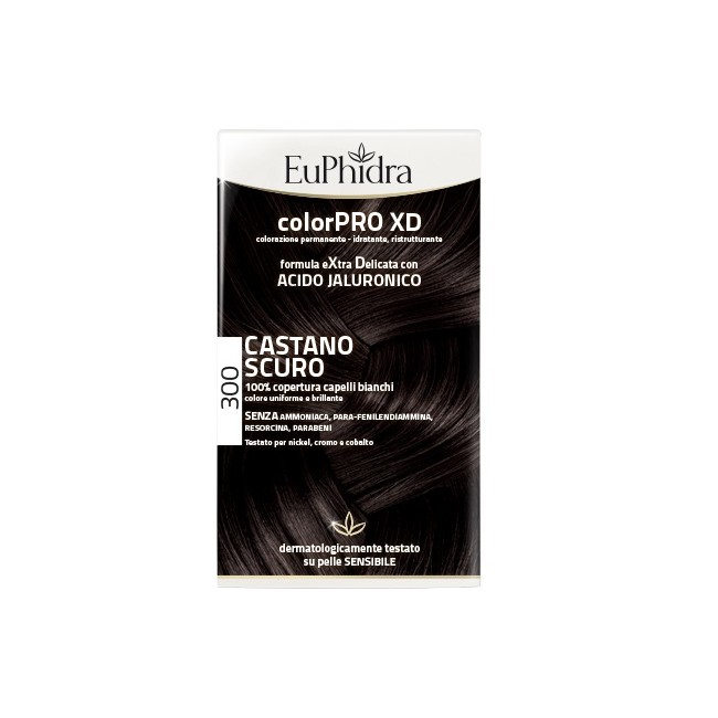 Zeta Farmaceutici Euphidra Colorpro Xd 300 Castano Scuro Gel Colorante Capelli In Flacone + Attivante + Balsamo + Guanti