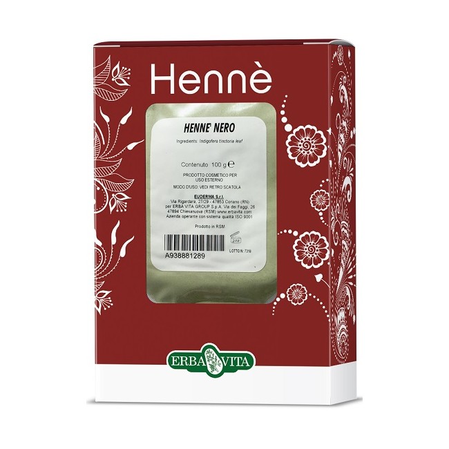 Erba Vita Henne Colorante Capelli Nero 100 G Erba Vita Henne Colorante Capelli Nero 100 G