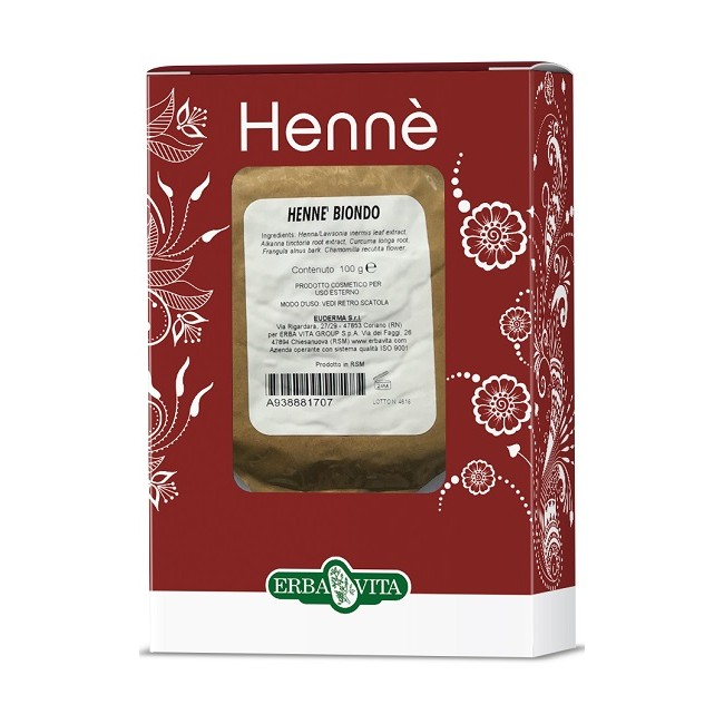 Erba Vita Henne Colorante Capelli Biondo 100 G