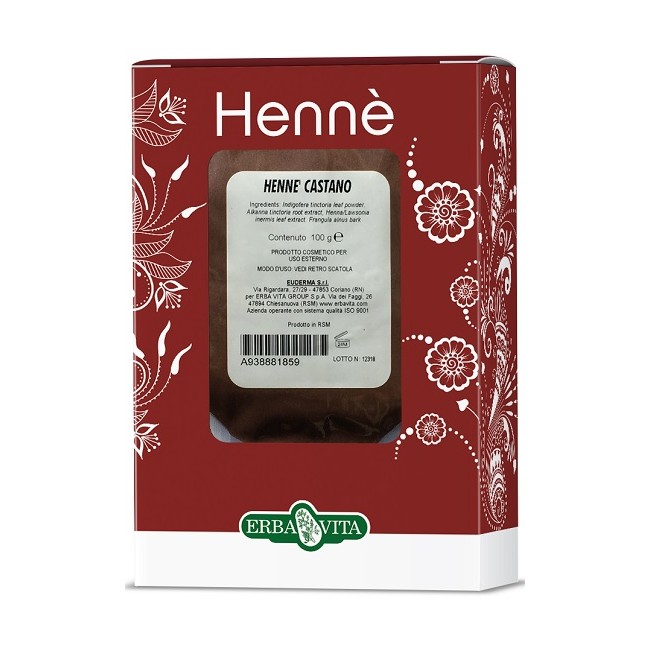 Erba Vita Henne Colorante Capelli Castano 100 G Erba Vita Henne Colorante Capelli Castano 100 G