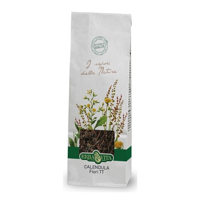 Erba Vita Calendula Taglio Tisana Fiori 100 G Erba Vita Calendula Taglio Tisana Fiori 100 G