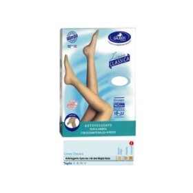 Sauber autoreggente open toe maglia liscia 140 den colore neutro beige taglia 5 linea classica