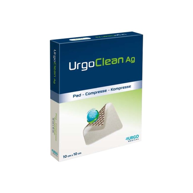 Urgo Medical Medicazione Tnt Assorbente Gelificante Urgoclean Ag/silver 6x6cm 5 Pezzi