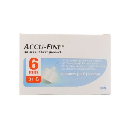 Roche Ago Per Penna Da Insulina Accu-fine Pen Needle Accu-chek Gauge 31 X 6mm 100 Pezzi