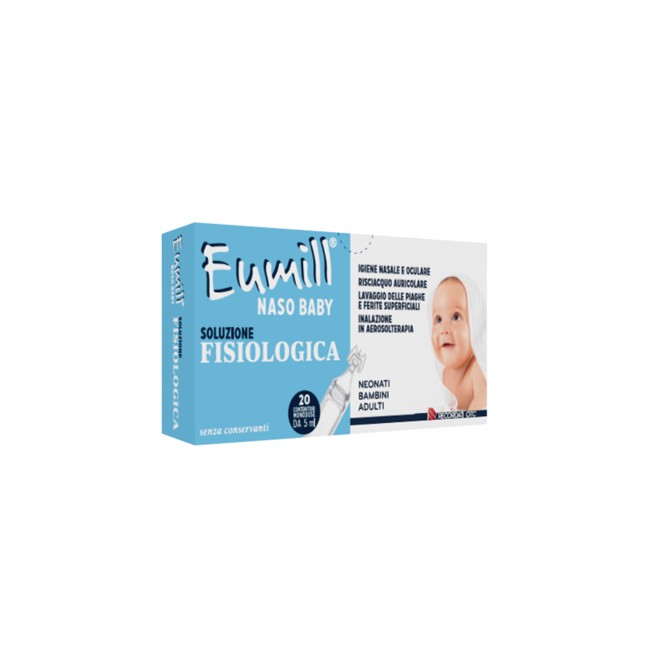 Recordati Eumill Naso Baby Soluzione Fisiologica 20 Contenitori Monodose 5 Ml