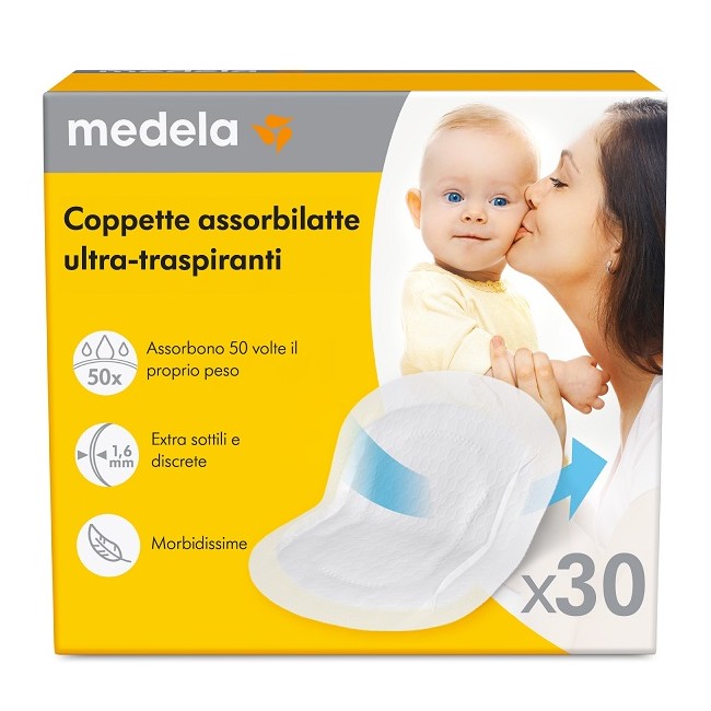 Medela Coppette Assorbilatte Ultra-traspiranti 30 Pezzi Medela Coppette Assorbilatte Ultra-traspiranti 30 Pezzi