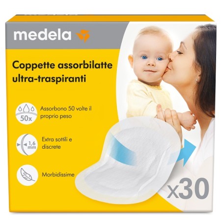 Medela Coppette Assorbilatte Ultra-traspiranti 30 Pezzi Medela Coppette Assorbilatte Ultra-traspiranti 30 Pezzi