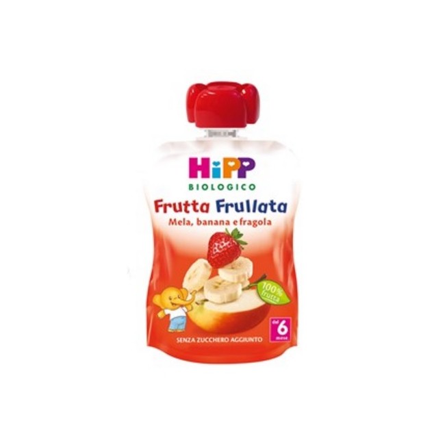 Hipp Bio Frutta Frullata Mela Banana Fragola 90 G Hipp Bio Frutta Frullata Mela Banana Fragola 90 G