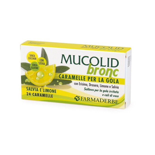 Farmaderbe Mucolid Bronc Salvia & Limone 24 Caramelle Farmaderbe Mucolid Bronc Salvia & Limone 24 Caramelle