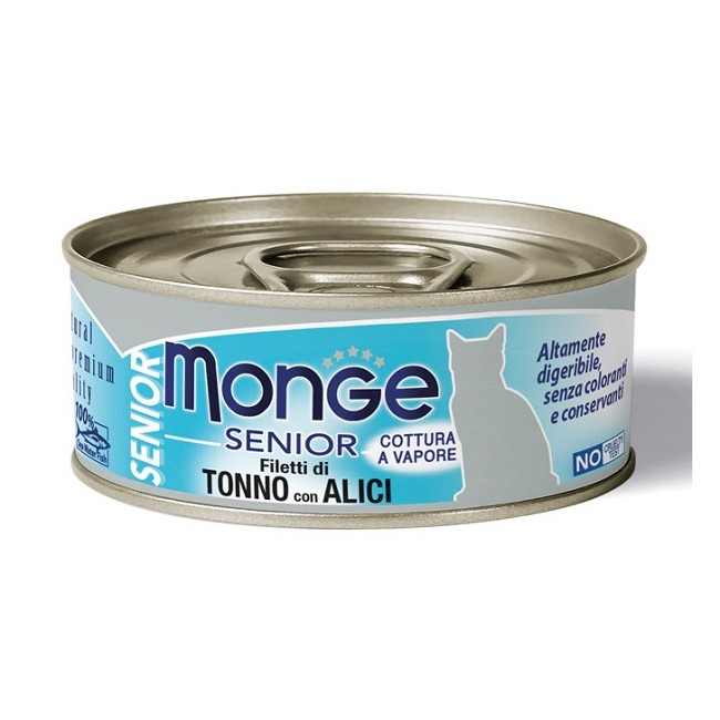 Monge & C. Monge Natural Quality Gatto Monge Jelly Filetti Di Tonno/acciughine Senior 80 G Monge & C. Monge Natural Quality Gatto Monge Jelly Filetti Di Tonno/acciughine Senior 80 G