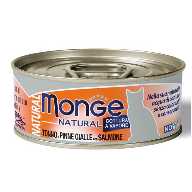 Monge & C. Monge Natural Quality Gatto Monge Natural Tonno Pinna Gialla Con Salmone 80 G Monge & C. Monge Natural Quality Gatto Monge Natural Tonno Pinna Gialla Con Salmone 80 G