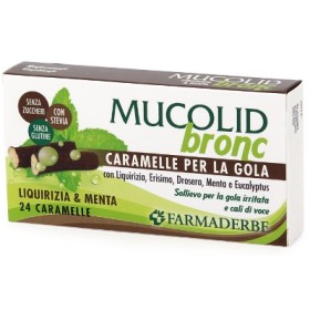 Farmaderbe Mucolid Bronc Menta & Liquirizia 24 Caramelle