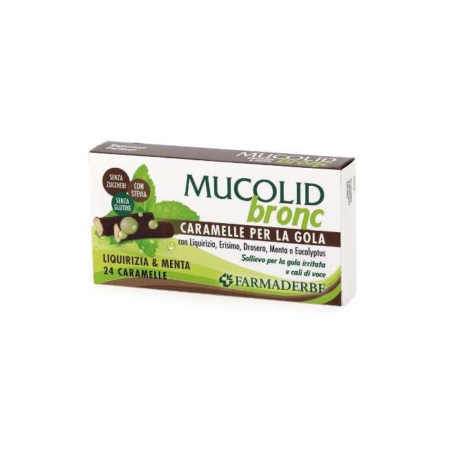 Farmaderbe Mucolid Bronc Menta & Liquirizia 24 Caramelle