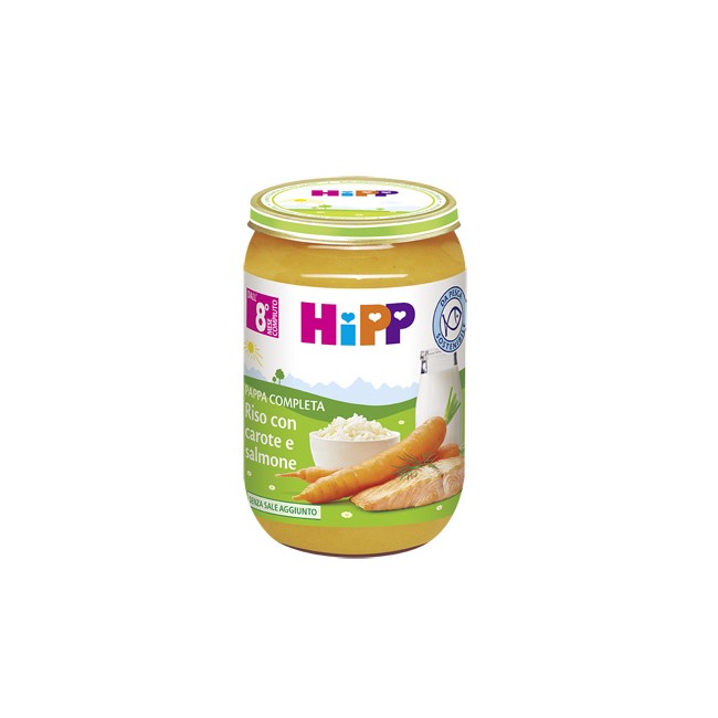 Hipp Pappa Pronta Riso Carote Salmone 220 G Hipp Pappa Pronta Riso Carote Salmone 220 G
