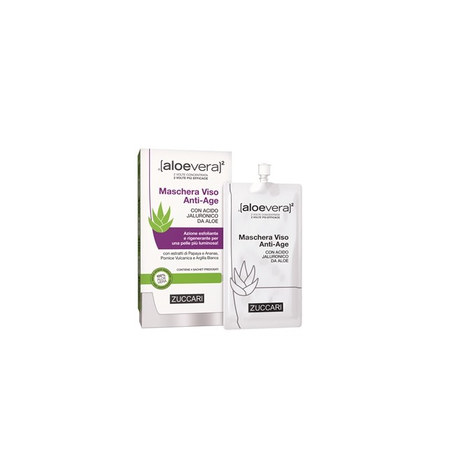 Zuccari Aloevera2 Maschera Viso Antiage 4 Sacchetti 20 Ml