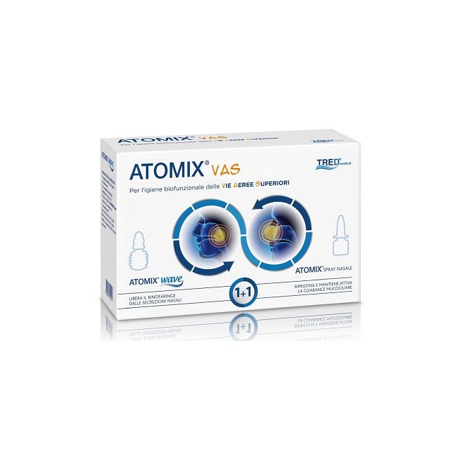 Tred Medical Atomix Vas Kit Per Igiene Funzionale Delle Vie Aeree Superiori Atomic Wave + Spray Tred Medical Atomix Vas Kit Per Igiene Funzionale Delle Vie Aeree Superiori Atomic Wave + Spray
