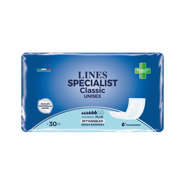Fater Pannolone Rettangolare Lines Specialist Classic Senza Barriera 30 Pezzi Fater Pannolone Rettangolare Lines Specialist Classic Senza Barriera 30 Pezzi
