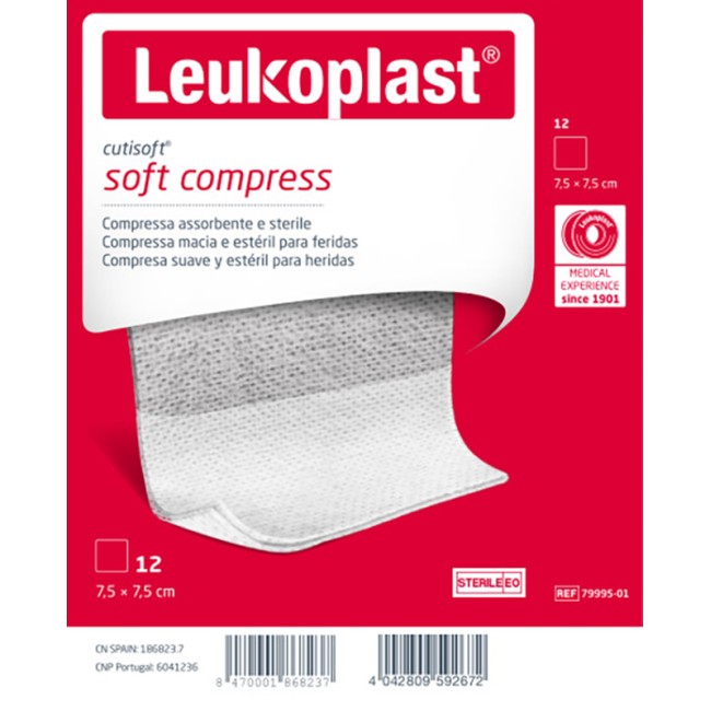 Essity Garza Idrofila Compressa Cutisoft Tessuto Non Tessuto 7,5x7,5 Cm 12 Pezzi