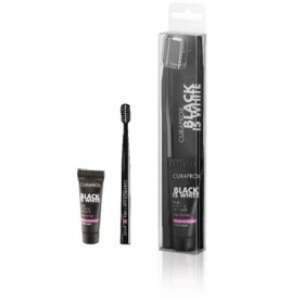 Curaden Healthcare Curaprox Black Is White Dentifrici Sbiancanti 1 Dentifricio Da 10ml + 1 Spazzolino