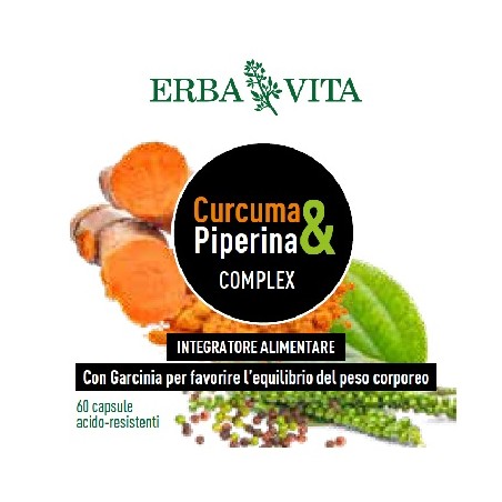 Erba Vita Curcuma&piperina Complex 60 Capsule Erba Vita Curcuma&piperina Complex 60 Capsule