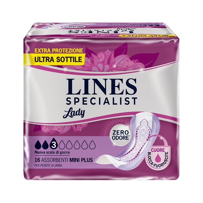 Fater Assorbenti Per Incontinenza Lines Specialist Lady Mini Plus 16 Pezzi
