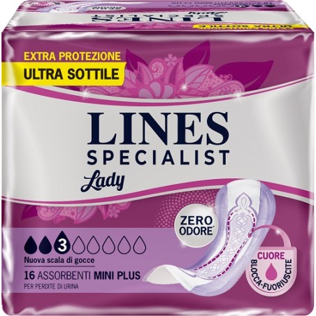 Fater Assorbenti Per Incontinenza Lines Specialist Lady Mini Plus 16 Pezzi