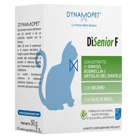 Dynamopet Disenior F Per Gatti 20 Bustine Appetibili Da 2,5 G Dynamopet Disenior F Per Gatti 20 Bustine Appetibili Da 2,5 G