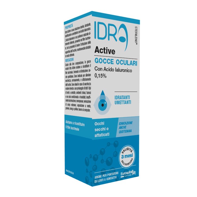 Eurospital Gocce Oculari Sterilens Idra Active 10 Ml Con Acido Ialuronico 0,15%