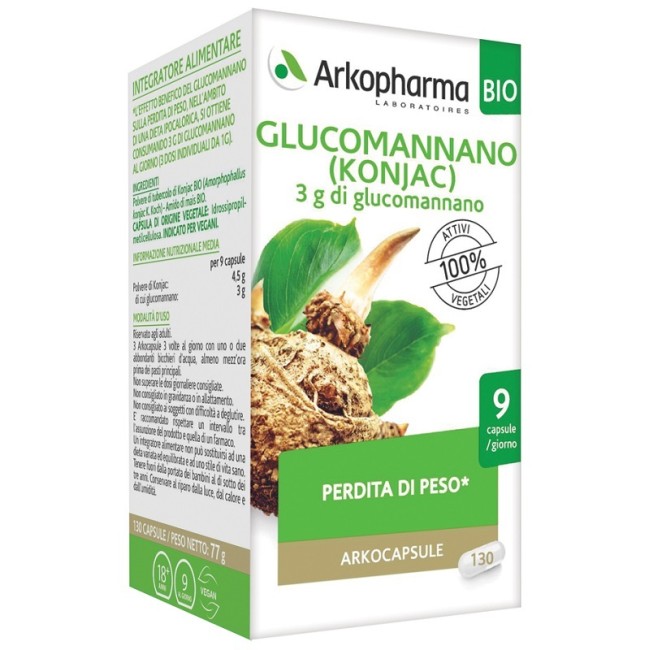 Arkopharma Arko Capsule Glucomannano Bio 130 Capsule Arkopharma Arko Capsule Glucomannano Bio 130 Capsule