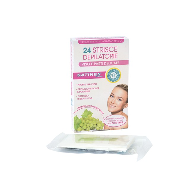 Uragme Satinex Strisce Depilatorie Viso 24 Pezzi