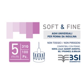 Biochemical System Intern. Ago Per Penna Da Insulina Soft&fine 31 Gauge 5 Mm 100 Pezzi