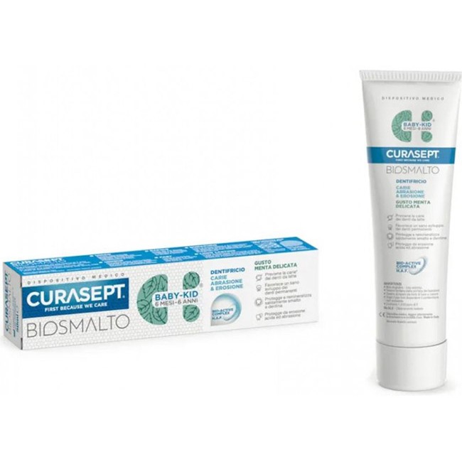 Curasept Biosmalto Dentifricio Baby Kid Menta Carie Abrasione & Erosione 50 Ml Curasept Biosmalto Dentifricio Baby Kid Menta Carie Abrasione & Erosione 50 Ml