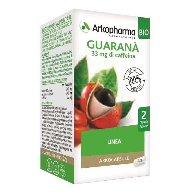 Arkopharma Arko Capsule Guarana' Bio 40 Capsule Arkopharma Arko Capsule Guarana' Bio 40 Capsule