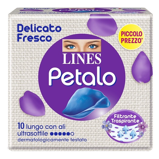 Fater Lines Petalo Blu Assorbente Lungo Con Ali 10 Pezzi Fater Lines Petalo Blu Assorbente Lungo Con Ali 10 Pezzi