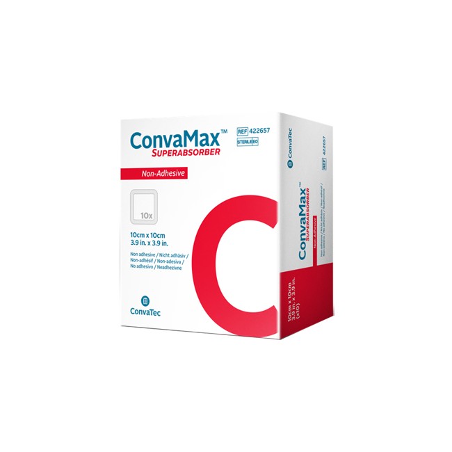 Convatec Medicazione Avanzata Convamax Superabsorber Non-adhesive 10 X 10 Cm 10 Pezzi