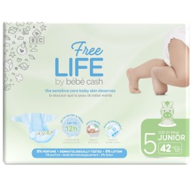 Ontex Freelife By Bebecash Pannolini Junior Taglia 5 11-25 Kg Girovita 41-62 Cm 42 Pezzi