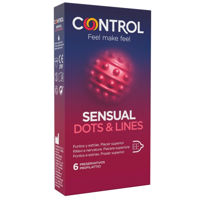 Pikdare Control Sensual Dots&lines 6 Pezzi