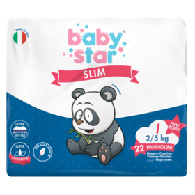 Farvima Medicinali Pannolini Babystar Slim 2/5kg Taglia 1 New Born 22 Pezzi