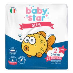 Farvima Medicinali Pannolini Babystar Slim 3/6kg Taglia 2 Mini 21 Pezzi