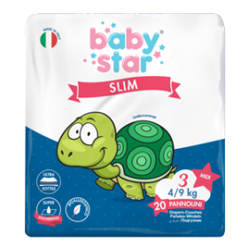 Farvima Medicinali Pannolini Babystar Slim 4/9kg Taglia 3 Midi 20 Pezzi