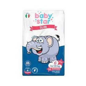 Farvima Medicinali Pannolini Babystar Slim 16/30kg Taglia 6 Extra Large 14 Pezzi