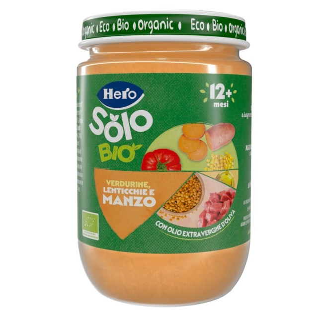Fater Hero Solo Omogeneizzato Verdurine Lenticchie Manzo 100% Bio 190 G