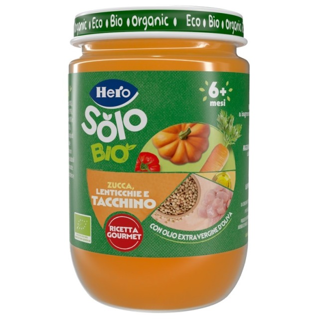 Fater Hero Solo Omogeneizzato Zucchine Lenticchie Tacchino 100% Bio 190g