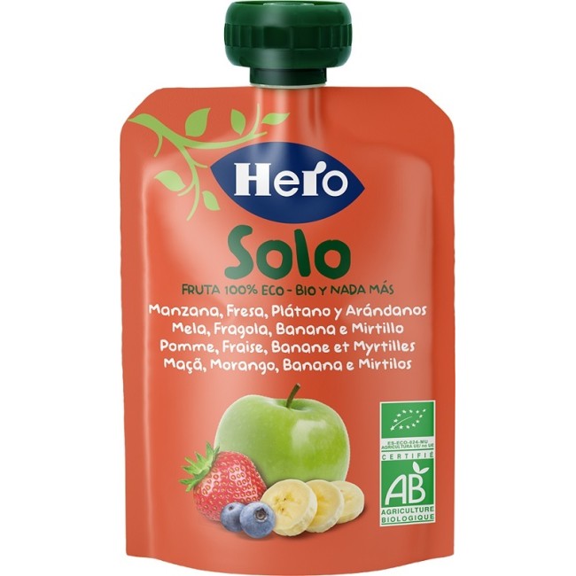 Fater Hero Solo Frutta Frullata 100% Bio Mela Banana Fragola 100 G