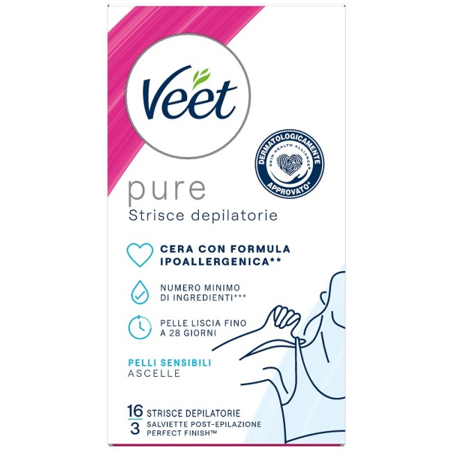 Reckitt Benckiser Veet Strisce Ascelle Ipoallergeniche 16 Pezzi