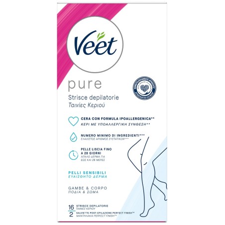 Reckitt Benckiser Veet Strisce Corpo Ipoallergeniche 16 Pezzi